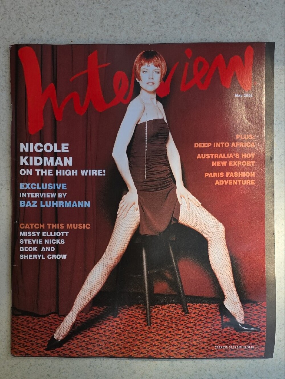 Vintage May 2001 Interview Magazine Nicole Kidman Cover Y2K